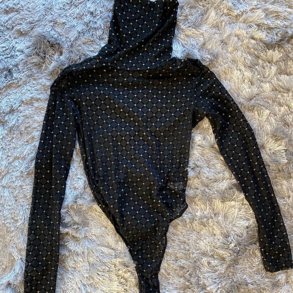 Naked Wardrobe Black Sheer Bodysuit